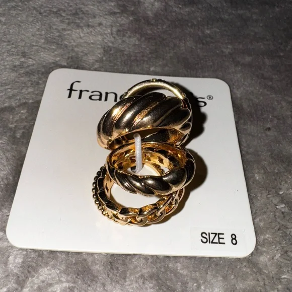 Francesca's multiple gold rings woman size 8 - Picture 2 of 3